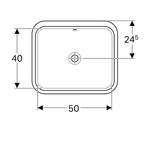 Lavabo bajo encimera serie Geberit VariForm rectangular: B1=45cm, Toma de grifo=Sin, Rebosadero=Sin, Blanco